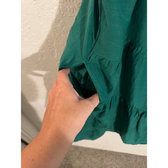 Velvet by Graham & Spencer by Anthropoplogie Suzie Cotton & Silk Green Dress - Picture 6 of 12